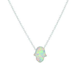 Opal Hamsa Hand Necklace