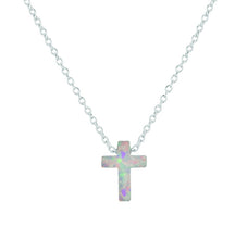 Load image into Gallery viewer, Opal Cross Necklace
