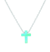 Load image into Gallery viewer, Opal Cross Necklace

