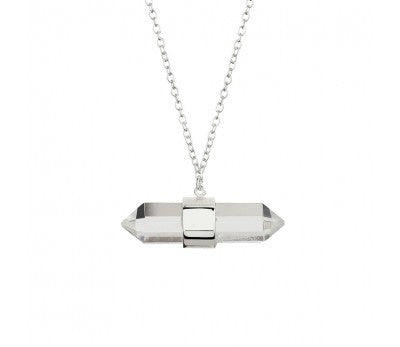 Clear Quartz Necklace (Silver)